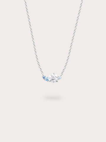Glacier Moissanite Cluster Necklace S925 Silver Rhodium (4) – Mondays Made Flower & Birthstone Jewelry Singapore