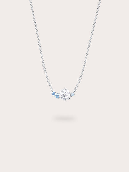 Glacier Moissanite Cluster Necklace S925 Silver Rhodium (4) – Mondays Made Flower & Birthstone Jewelry Singapore