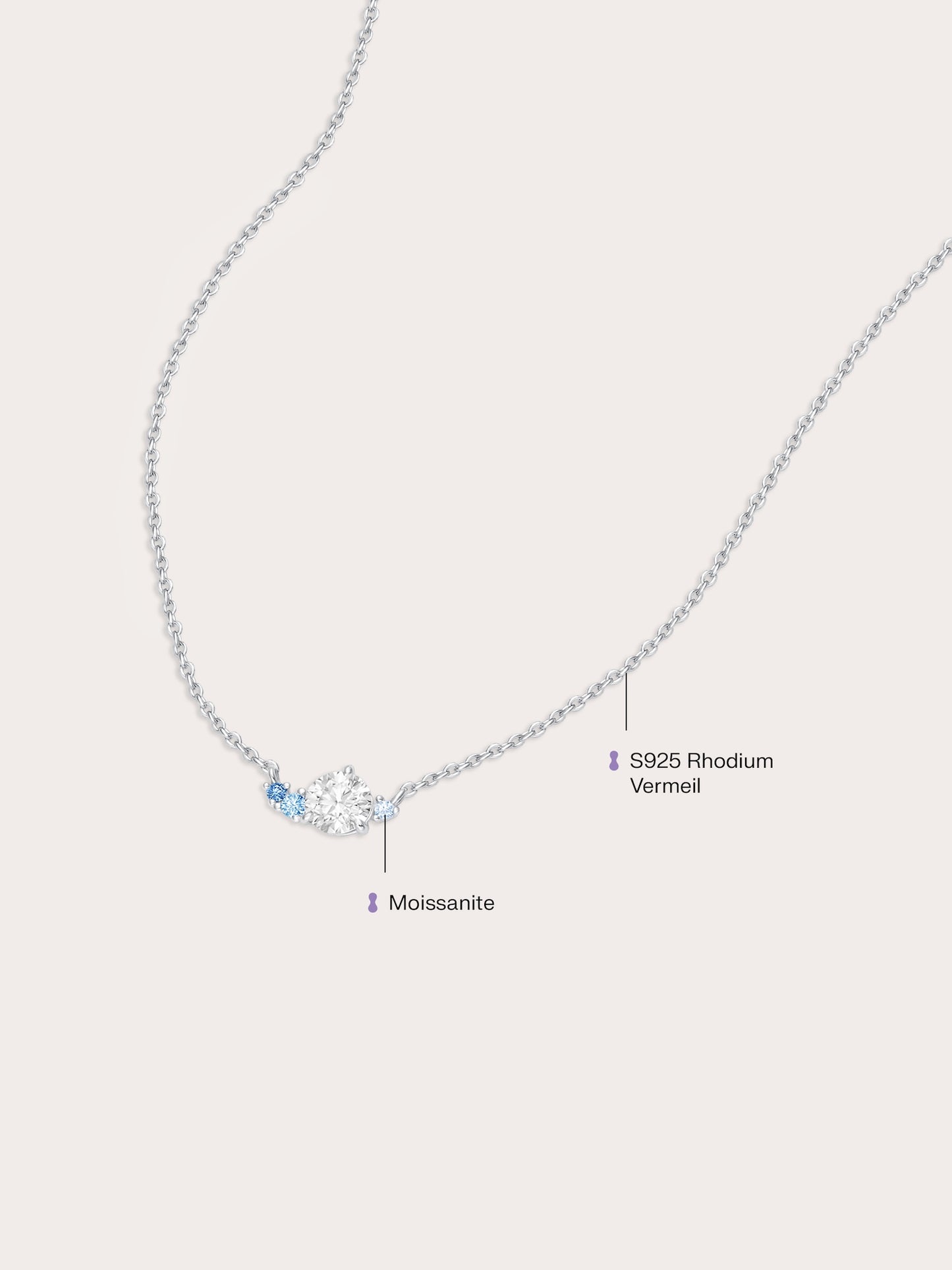 Glacier Moissanite Cluster Necklace