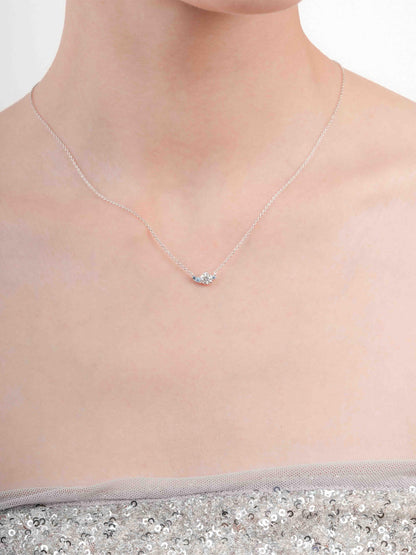Glacier Moissanite Cluster Necklace S925 Silver Rhodium (1) – Mondays Made Flower & Birthstone Jewelry Singapore
