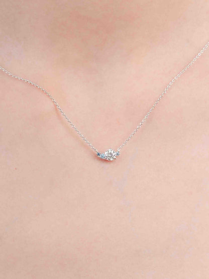 Glacier Moissanite Cluster Necklace S925 Silver Rhodium (2) – Mondays Made Flower & Birthstone Jewelry Singapore