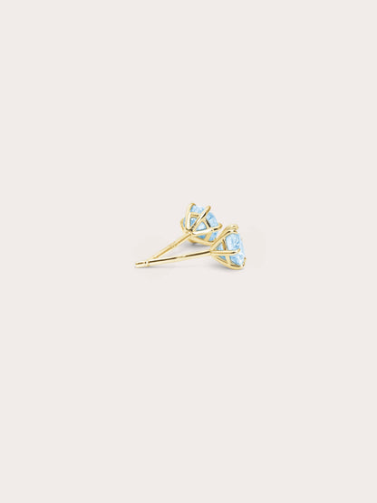 Glacier Blue Moissanite Stud Earring 0.5ct 18K Gold (5) – Mondays Made Flower & Birthstone Jewelry Singapore