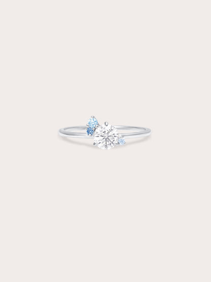 Glacier Moissanite Cluster Ring S925 Silver Rhodium (1) – Mondays Made Flower & Birthstone Jewelry Singapore