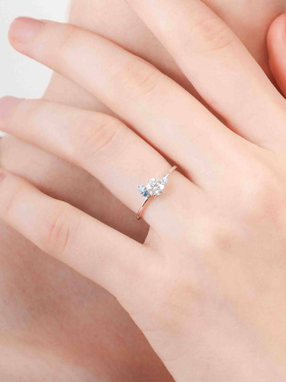 Glacier Moissanite Cluster Ring S925 Silver Rhodium (4) – Mondays Made Flower & Birthstone Jewelry Singapore