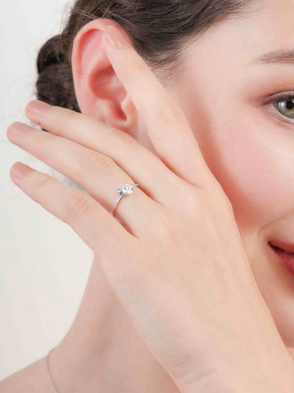 Glacier Moissanite Cluster Ring S925 Silver Rhodium (5) – Mondays Made Flower & Birthstone Jewelry Singapore