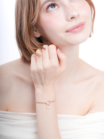 Halo Heart Charm Rose Quartz 18K Rose Gold (3) – Mondays Made Flower & Birthstone Jewelry Singapore
