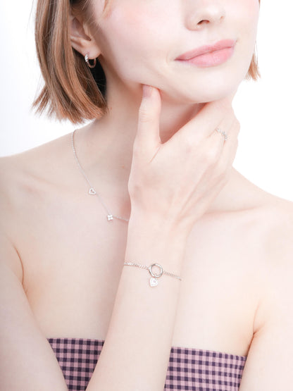 Halo Heart Charm Rose Quartz S925 Silver Rhodium (3) – Mondays Made Flower & Birthstone Jewelry Singapore