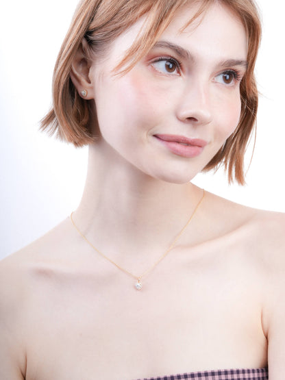 Halo Heart Necklace Moissanite 18K Gold (4) – Mondays Made Flower & Birthstone Jewelry Singapore