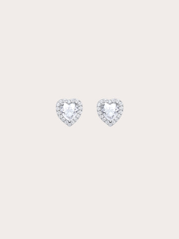Halo Heart Stud Earrings Moissanite S925 Silver Rhodium (12) – Mondays Made Flower & Birthstone Jewelry Singapore