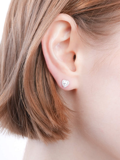 Halo Heart Stud Earrings Moissanite S925 Silver Rhodium (8) – Mondays Made Flower & Birthstone Jewelry Singapore
