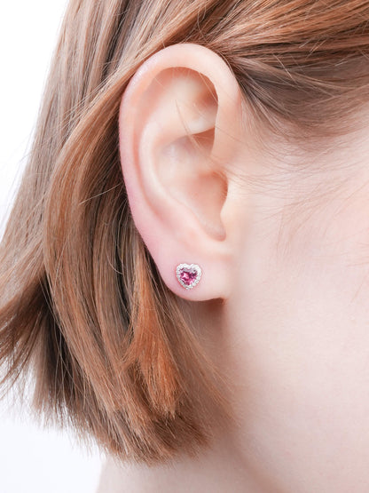 Halo Heart Stud Earrings Rhodolite S925 Silver Rhodium (8) – Mondays Made Flower & Birthstone Jewelry Singapore