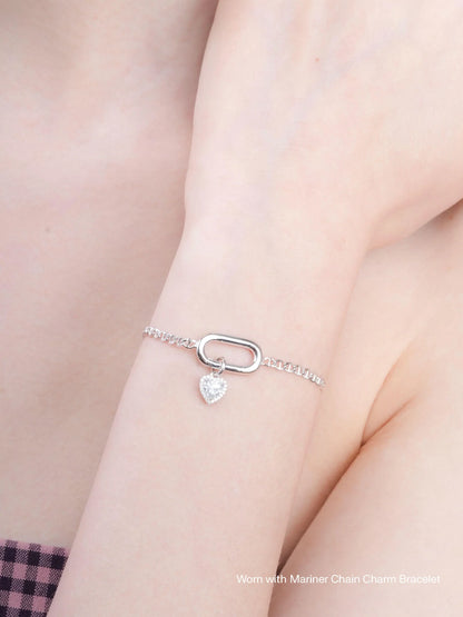 Halo Heart Charm - Moissanite