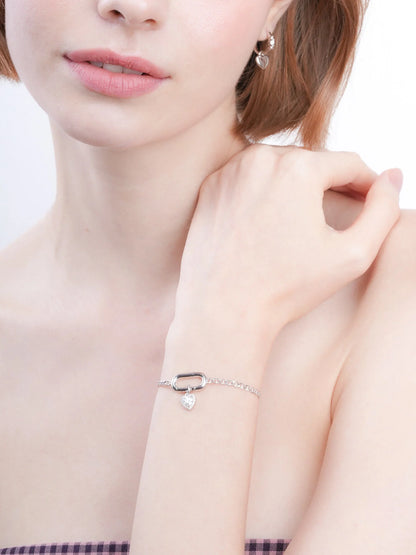 Halo Heart Charm - Moissanite