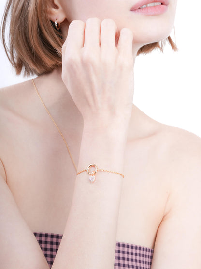 Halo Heart Charm Rose Quartz 18K Gold (2) – Mondays Made Flower & Birthstone Jewelry Singapore