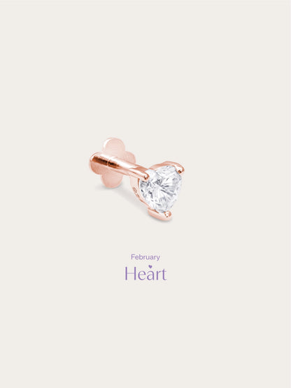 Heart Solitaire Flatback Earring