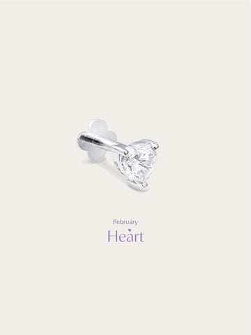 Heart Solitaire Flatback Earring