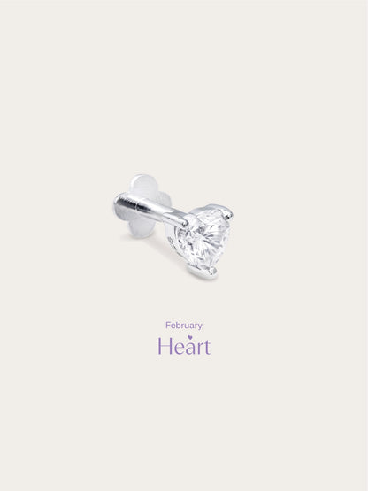 Heart Solitaire Flatback Earring