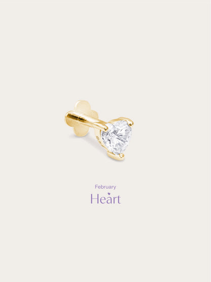Heart Solitaire Flatback Earring