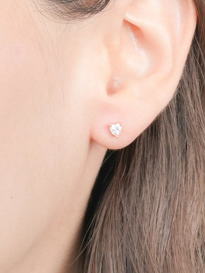 Heart Solitaire Flatback Earring
