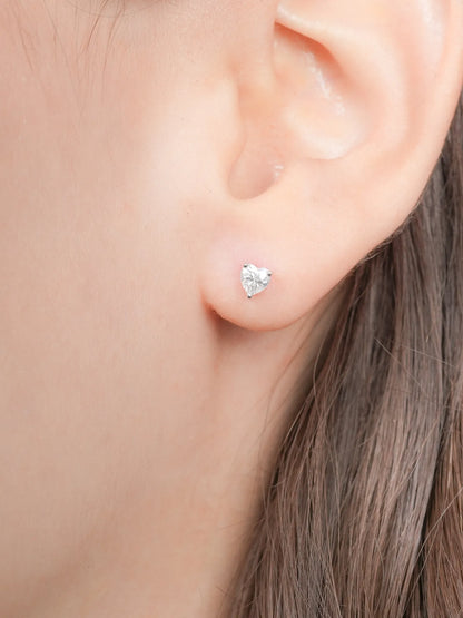 Heart Solitaire Flatback Earring
