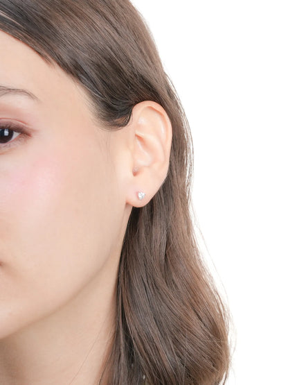 Heart Solitaire Flatback Earring