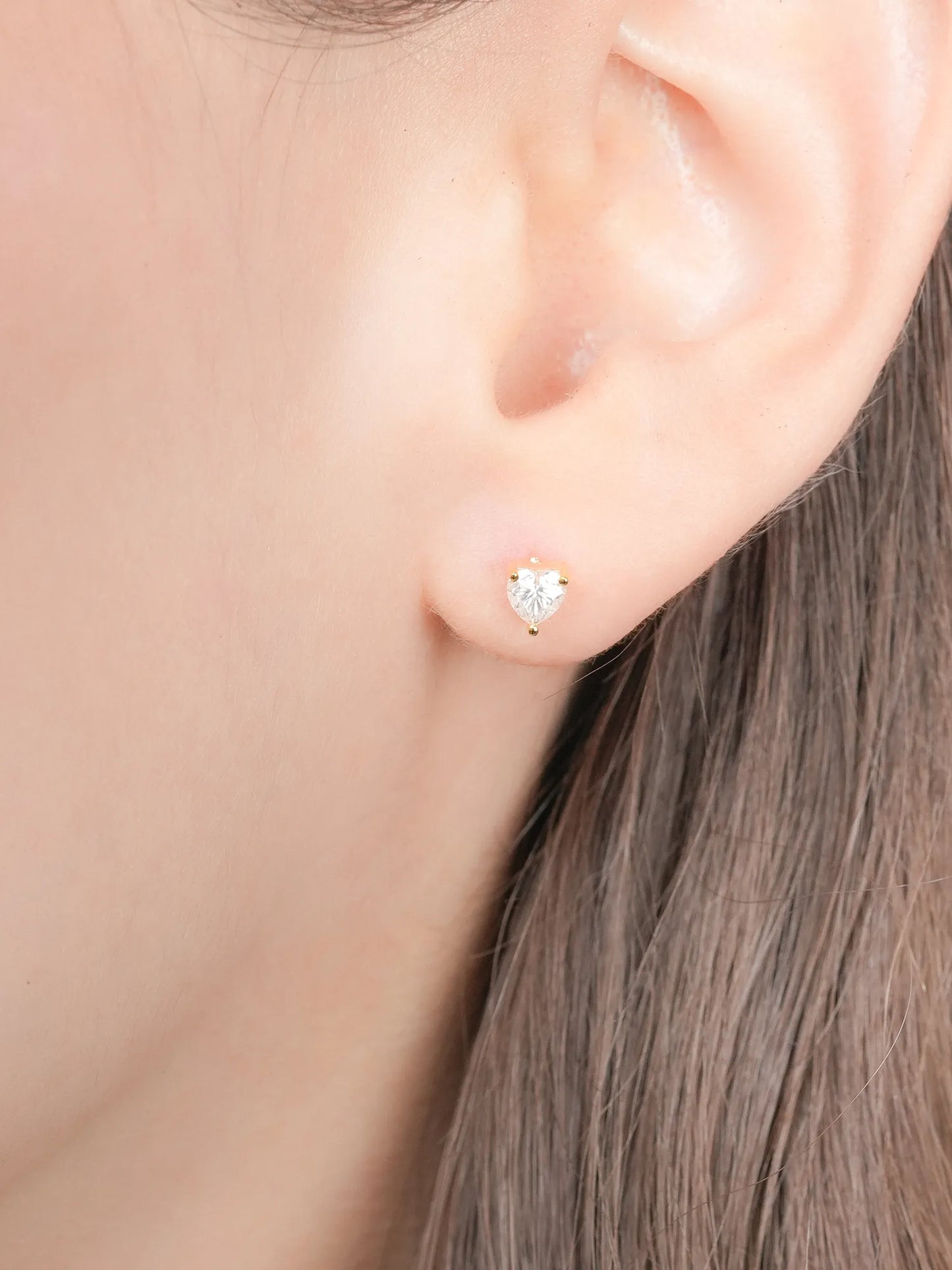 Heart Solitaire Flatback Earring
