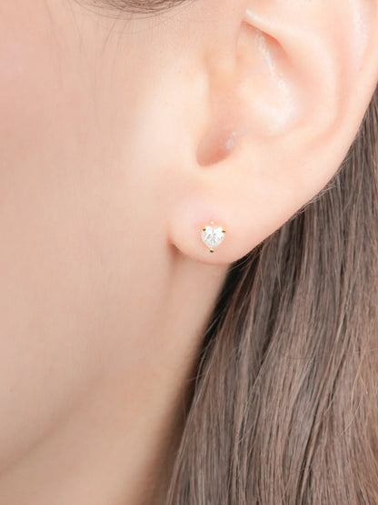 Heart Solitaire Flatback Earring