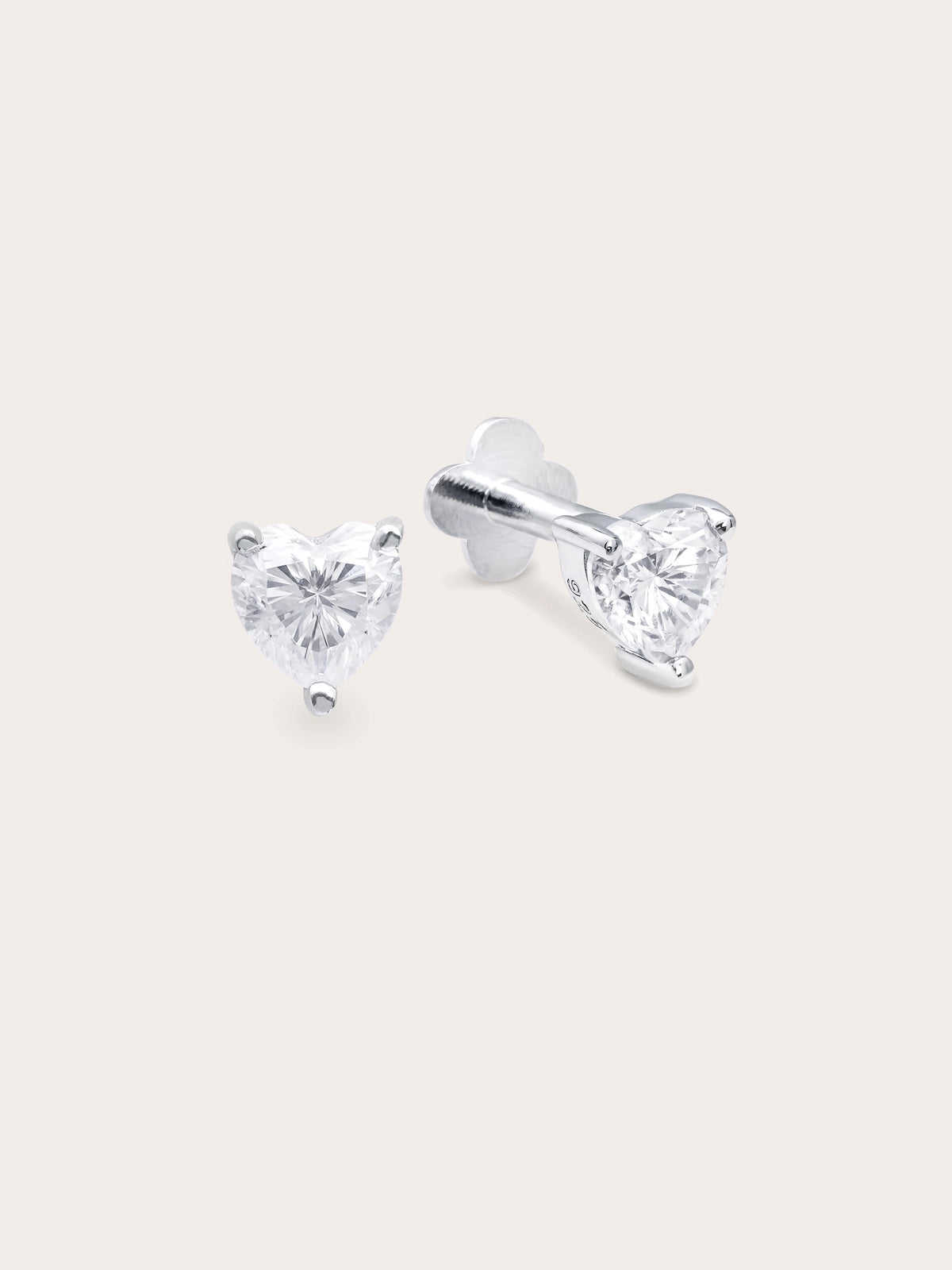 Heart Solitaire Flatback Earring