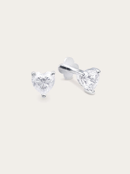 Heart Solitaire Flatback Earring