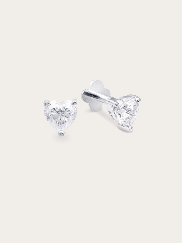 Heart Solitaire Flatback Earring