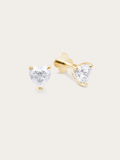 Heart Solitaire Flatback Earring