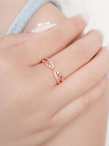 Infinity Starlight Ring 18K Rose Gold (4) – Mondays Made Flower & Birthstone Jewelry Singapore
