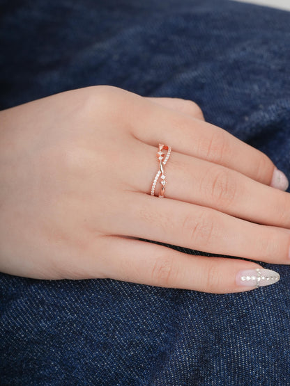 Infinity Starlight Ring 18K Rose Gold (6) – Mondays Made Flower & Birthstone Jewelry Singapore