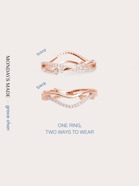 Infinity Starlight Ring 18K Rose Gold Rings – Mondays Made Flower & Birthstone Jewelry Singapore