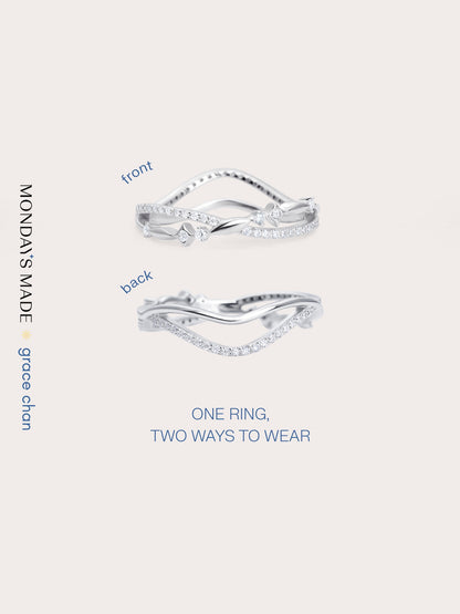 Infinity Starlight Ring S925 Silver Rhodium Rings – Mondays Made Flower & Birthstone Jewelry Singapore