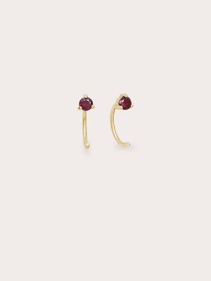 January Birthstone Hoops Garnet 18K Gold S925 Silver Rhodium (1) – Mondays Made Flower & Birthstone Jewelry Singapore