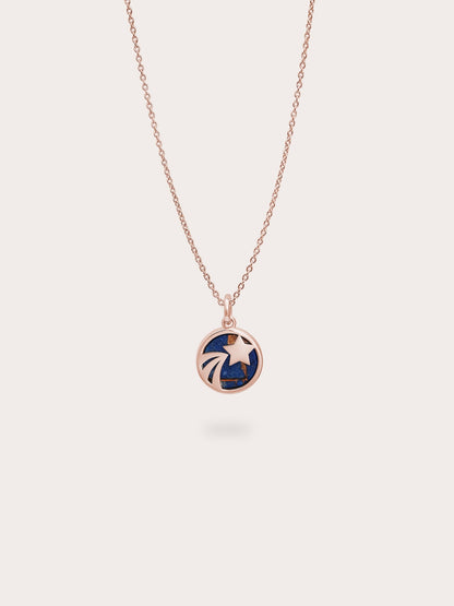 Lapis Lazuli Reversible Coin Necklace 18K Rose Gold (9) – Mondays Made Flower & Birthstone Jewelry Singapore