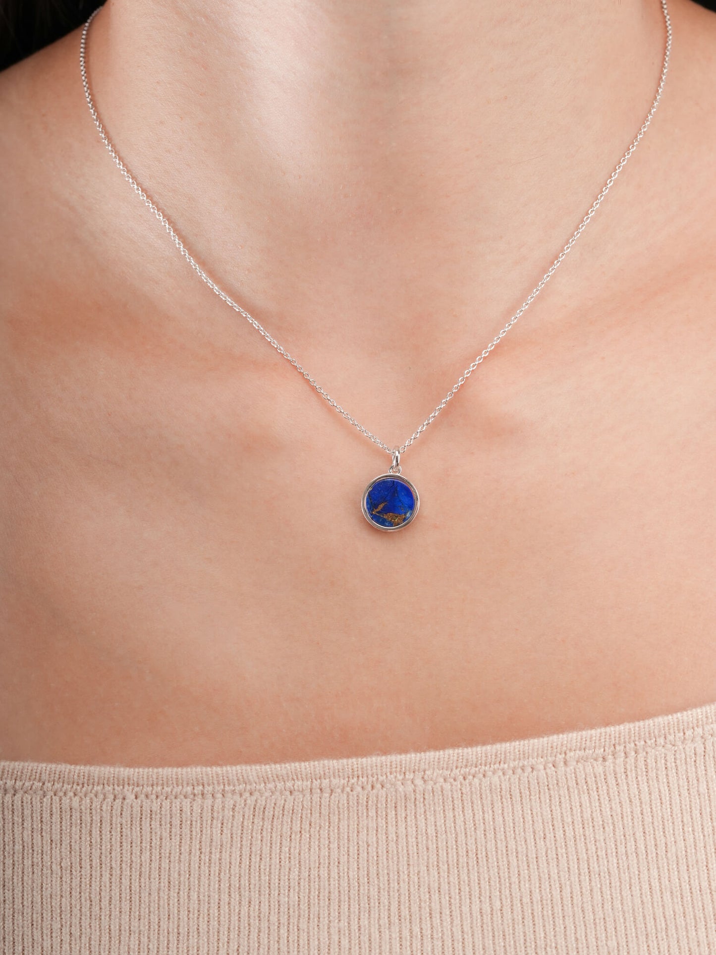 Lapis Lazuli Reversible Coin Necklace