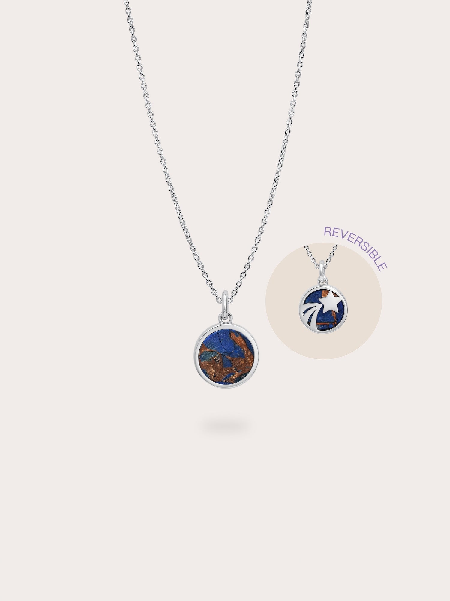Lapis Lazuli Reversible Coin Necklace | Mondays Made