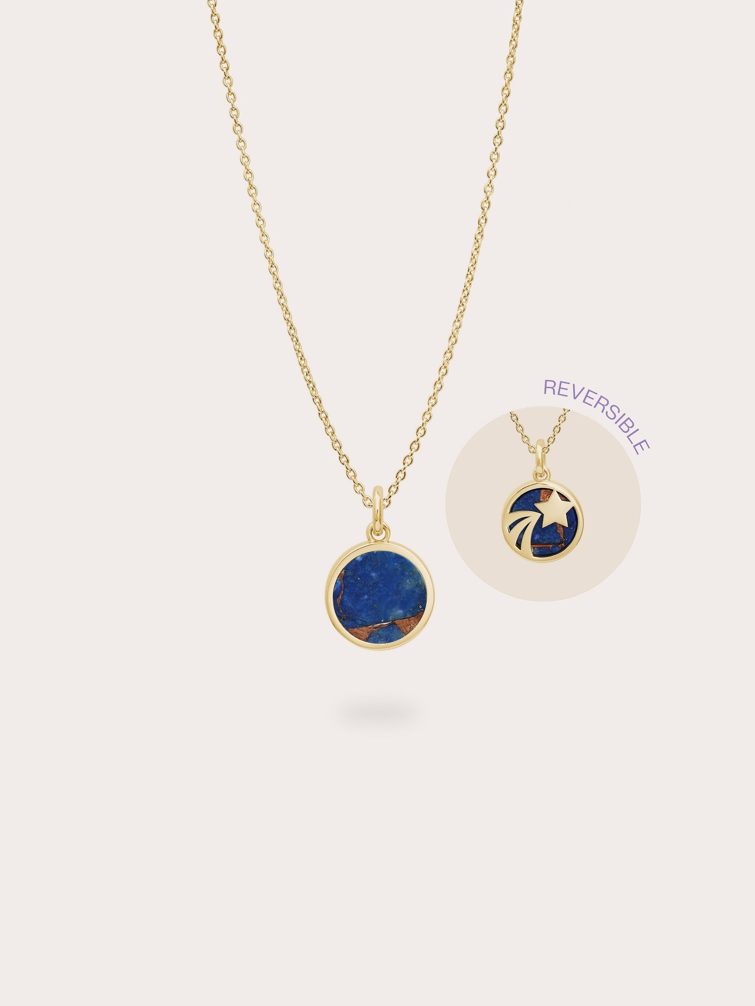 Lapis Lazuli Reversible Coin Necklace | Mondays Made