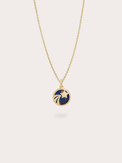 Lapis Lazuli Reversible Coin Necklace 18K Gold (7) – Mondays Made Flower & Birthstone Jewelry Singapore