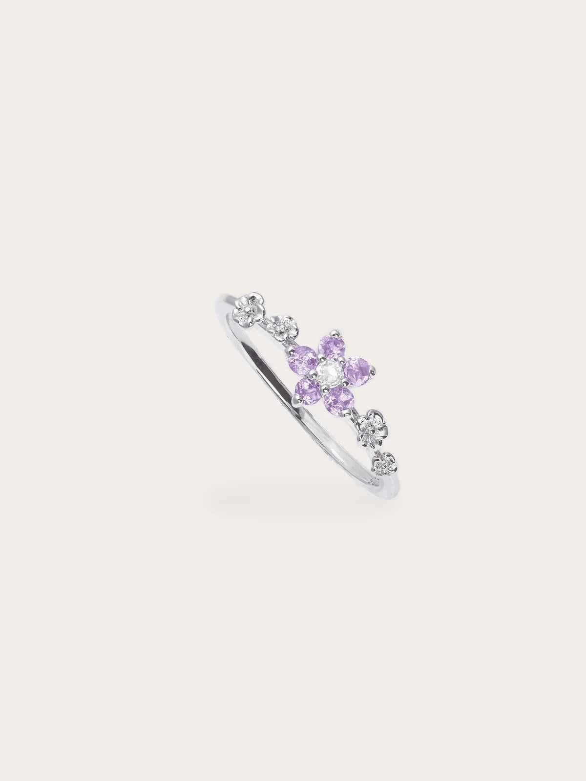 Lavender Blossom Ring - Purple Sapphire