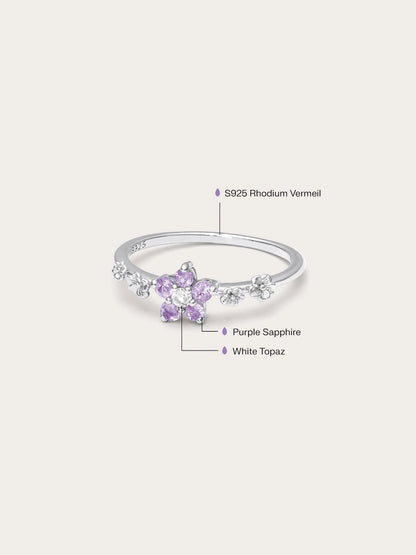 Lavender Blossom Ring - Purple Sapphire