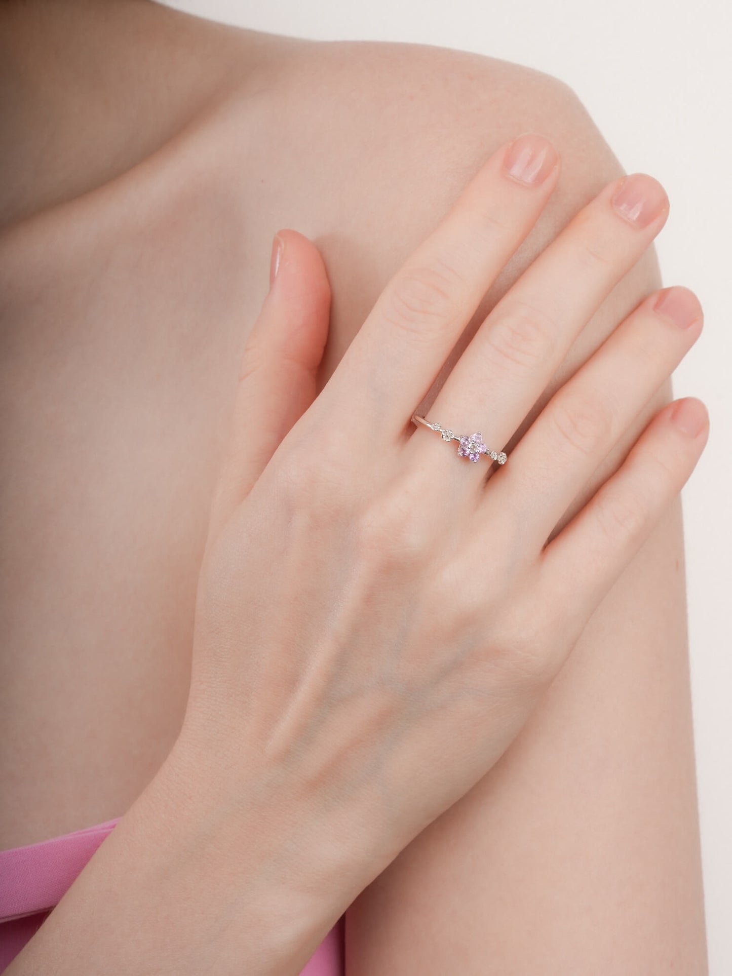 Lavender Blossom Ring - Purple Sapphire