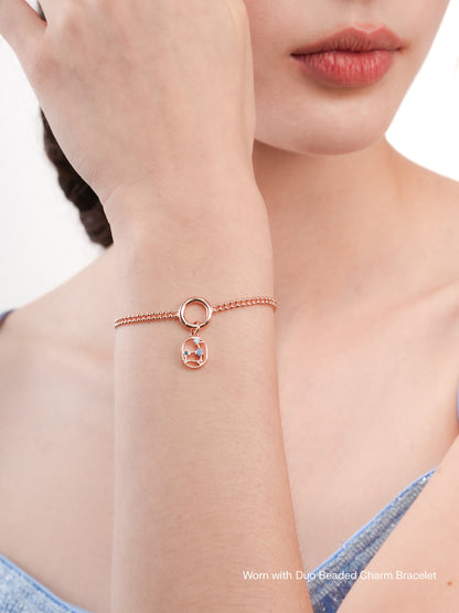 Leo Charm Zodiac Charm Jewelry 18K Rose Gold Worn With – Mondays Made Flower & Birthstone Jewelry Singapore