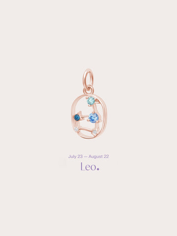 Leo Charm 18K Rose Gold (1) – Mondays Made Flower & Birthstone Jewelry Singapore