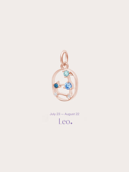 Leo Charm 18K Rose Gold (1) – Mondays Made Flower & Birthstone Jewelry Singapore