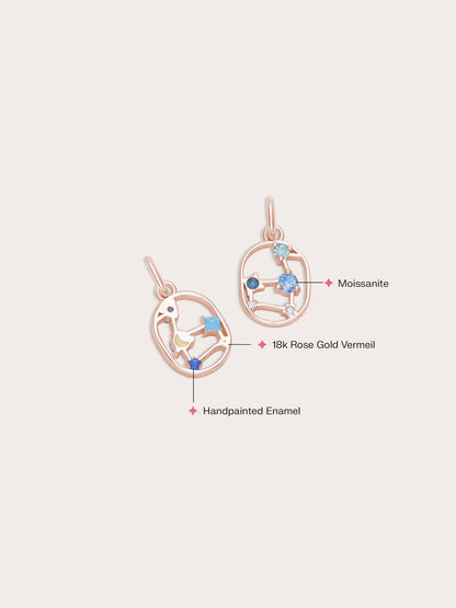 Leo Charm 18K Rose Gold (2) – Mondays Made Flower & Birthstone Jewelry Singapore