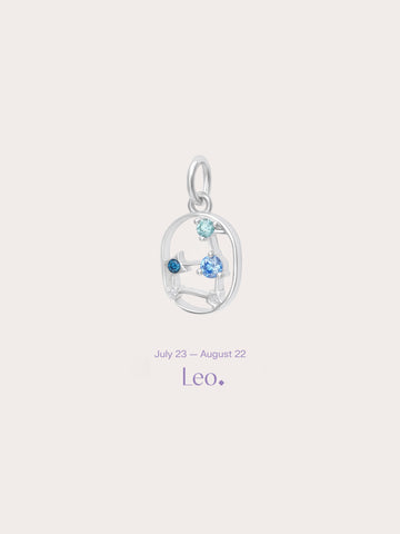Leo Charm S925 Silver Rhodium (1) – Mondays Made Flower & Birthstone Jewelry Singapore
