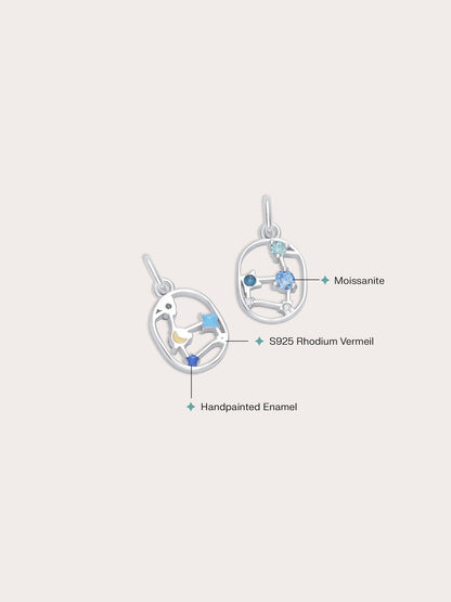 Leo Charm S925 Silver Rhodium (2) – Mondays Made Flower & Birthstone Jewelry Singapore